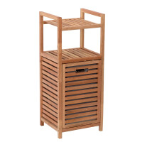 Naturel Home Holz Badregal mit Wäschekorb 35,5 x 95 x 39,5  cm, Walnussbraun