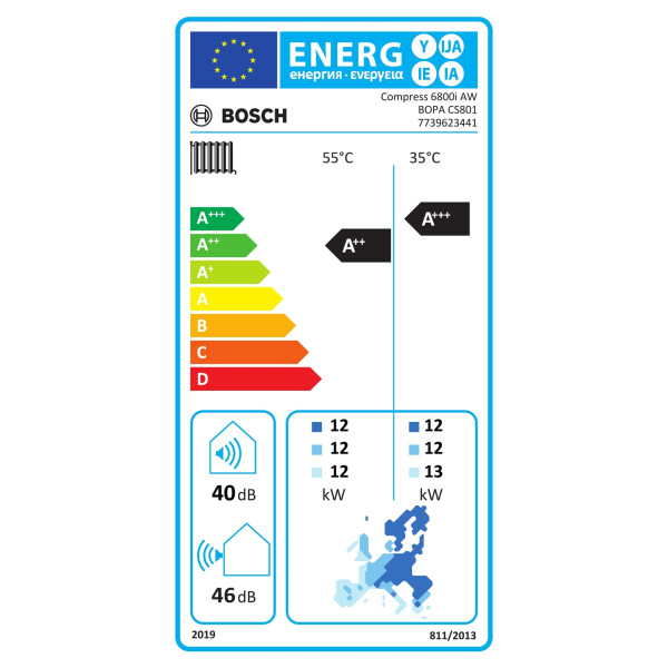 BOSCH Luft-Wasser-Wärmepumpe CS6800iAW 12 MB SWDP 300 OR-Pakete für monoenergetischen Betrieb und 1 Heizkreis mit Warmwasserbereitung und integriertem Pufferspeicher
