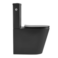 SAT FINE Stand-Kombi-WC Wasseranschluss links/rechts spülrandlos mit SoftClose WC-Sitz, schwarz matt