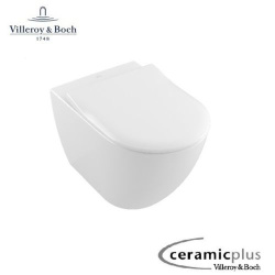 V&B Subway 2.0 Wand WC spülrandlos Ceramic Plus und WC-Sitz, weiß