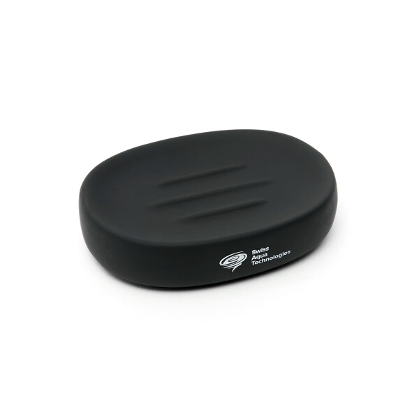 SAT LOFTY Bad Accessoires Set aus Keramik schwarz mit Badezimmermatte 80 x 50 cm dunkelgrau