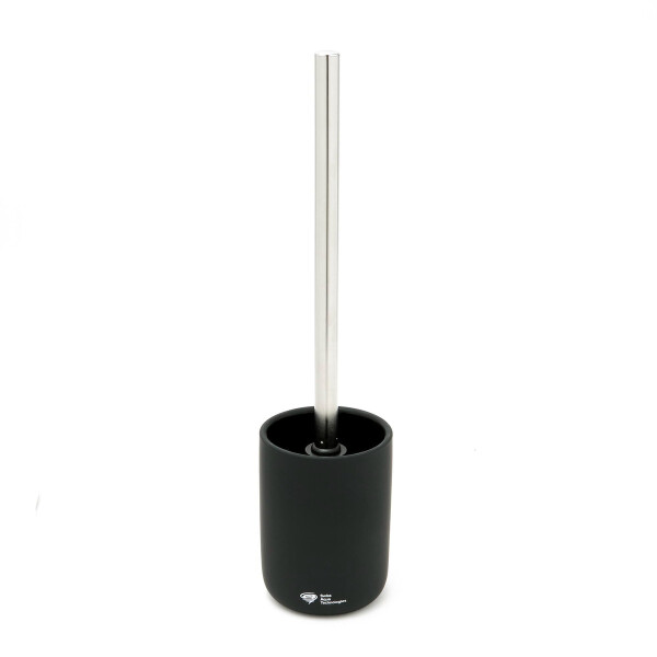 SAT LOFTY Bad Accessoires Set aus Keramik schwarz mit Badezimmermatte 80 x 50 cm dunkelgrau