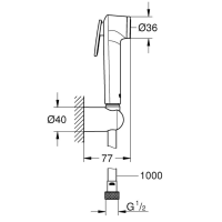 GROHE Spray Handbrause Wandhalterset Tempesta-F Trigger, chrom