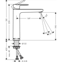 Hansgrohe Badezimmer-Set mit rundem Aufsatzwaschbecken, Waschtischarmatur und Halifax Eiche Natur Waschtischplatte