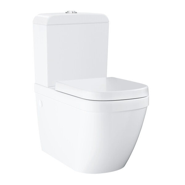 GROHE EURO-Keramik Stand-Kombi-WC Wirbelspülung Wasseranschluss unten mit SoftClose WC-Sitz, weiß