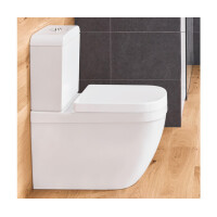 GROHE EURO-Keramik Stand-Kombi-WC Wirbelspülung Wasseranschluss unten mit SoftClose WC-Sitz, weiß