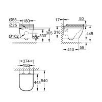 GROHE EURO-Keramik Wand WC mit SoftClose TakeOff WC-Sitz, weiß