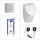 VILLEROY & BOCH O.NOVO Keramik Absaug Urinal mit CeramicPlus Beschichtung + Deckel, GEBERIT Vorwandgestell + Betätigungsplatte in chrom