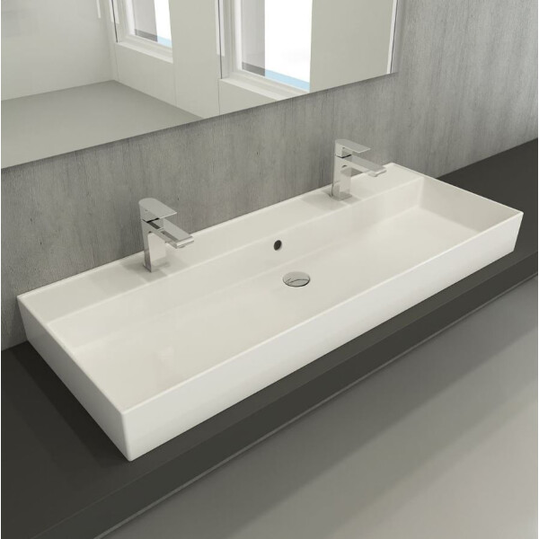 SAT Infinitio Doppelwaschtisch 121,4 cm x 46,9 cm in verschiedenen Farben