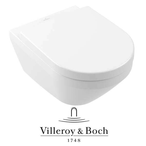 VILLEROY & BOCH  Architectura Combi-Pack wandhängend TwistFlush[e³] mit WC-Sitz SoftClose und Quickrelease, weiß