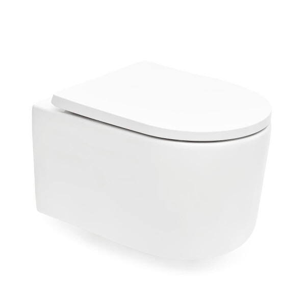 SAT Wand-WC mit Tornado-Spülung und WC-Sitz mit SoftClose, glänzend weiß
