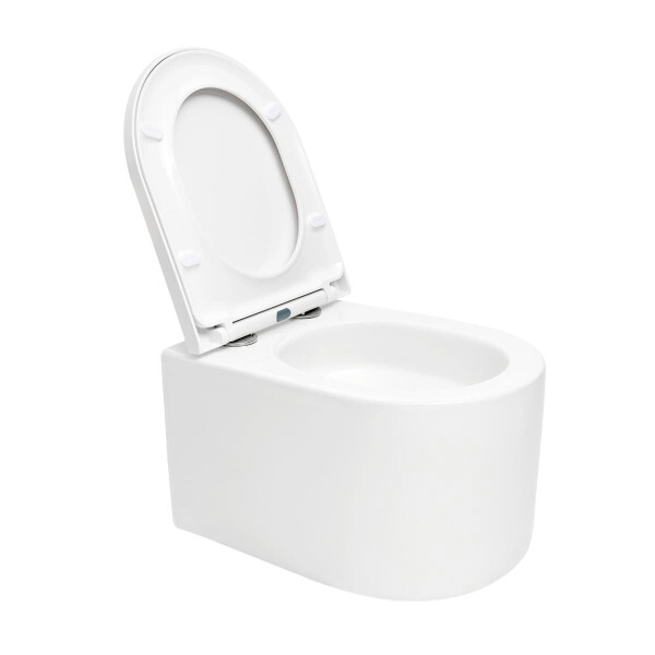 SAT Wand-WC mit Tornado-Spülung und WC-Sitz mit SoftClose, glänzend weiß