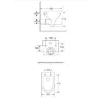 SAT Wand-WC mit Tornado-Spülung und WC-Sitz mit SoftClose, glänzend weiß