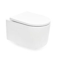 SAT Wand-WC mit Tornado-Spülung und WC-Sitz mit SoftClose, glänzend weiß