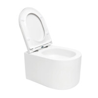 SAT Wand-WC mit Tornado-Spülung und WC-Sitz mit SoftClose, glänzend weiß