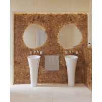 Swiss Aqua Technologies Wandspiegel organisch asymmetrisch mit LED-Beleuchtung 80 x 80 cm