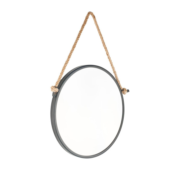 NATUREL Spiegel rund Ø 40 cm Metall, schwarz