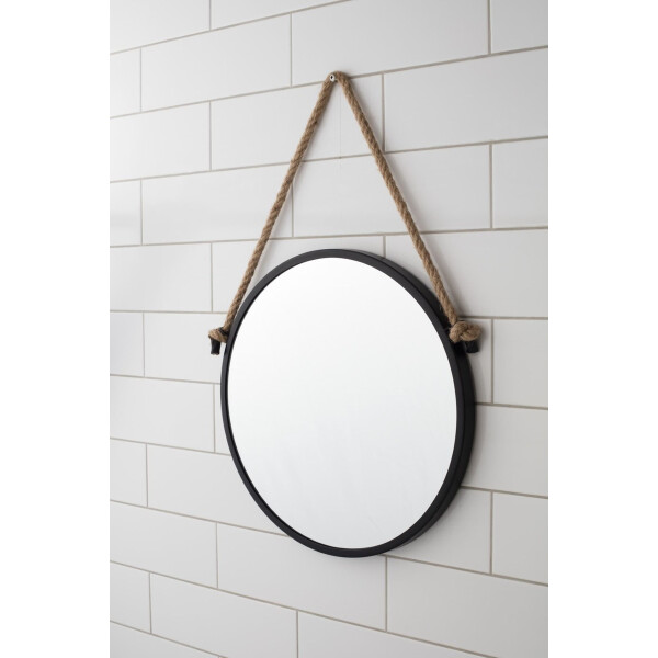 NATUREL Spiegel rund Ø 60 cm Metall, schwarz
