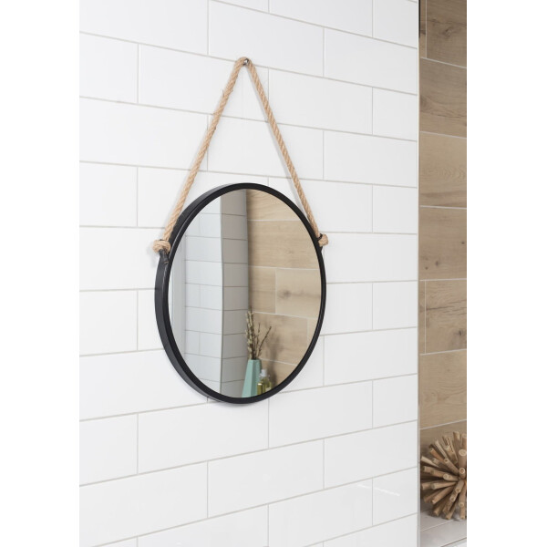 NATUREL Spiegel rund Ø 60 cm Metall, schwarz