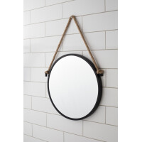 NATUREL Spiegel rund Ø 60 cm Metall, schwarz