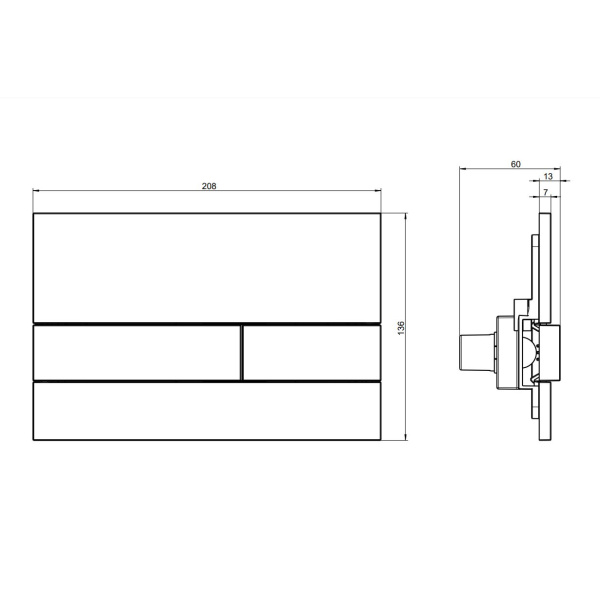 VIGOUR Tay Individual 1.0 WC-Betätigungsplatte Magnetische für Einwurfschacht, schwarz matt