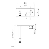 SANYCCES LOOP ColdOpen Wand-Waschtischarmatur Unterputz mit 18 cm Ausladung, chrom glänzend