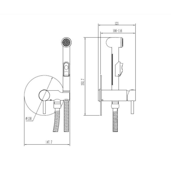 Swiss Aqua Technologies Spraybrause Bidetbrause-Set mit Mischfunktion, schwarz matt