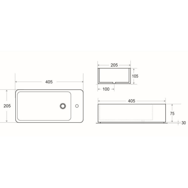 Swiss Aqua Technologies Brevis Handwaschbecken 40,5 cm x 20,5 cm schwarz
