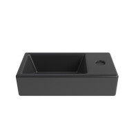 Swiss Aqua Technologies Brevis Handwaschbecken mit Hahnloch rechts 40,5 cm x 20,5 cm, schwarz matt