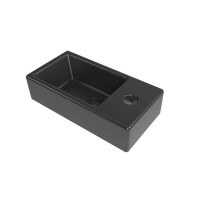 Swiss Aqua Technologies Brevis Handwaschbecken mit Hahnloch rechts 40,5 cm x 20,5 cm, schwarz matt