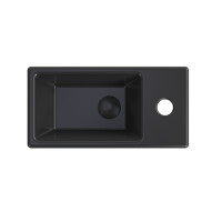 Swiss Aqua Technologies Brevis Handwaschbecken mit Hahnloch rechts 40,5 cm x 20,5 cm, schwarz matt