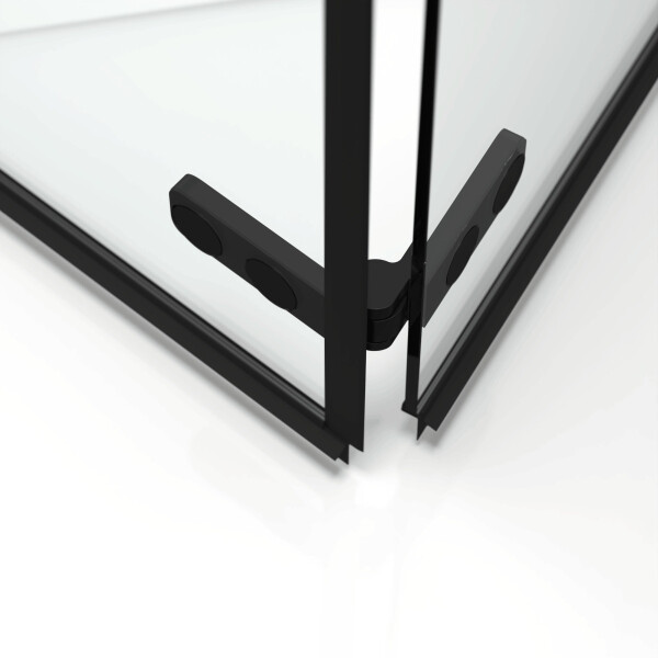 SAT SK Duschkabine 90x90 cm Eckeinstieg Easy-Clean-Oberfläche, Schwarz / Klarglas