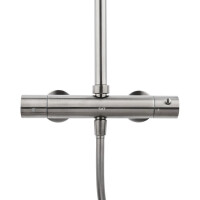 SAT Duschsystem Aurum mit Thermostatbatterie Kopfbrause ø 25 cm, schwarz metallisch