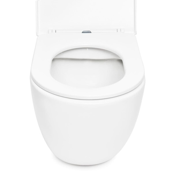 SAT Wand-WC spülrandlos mit verdeckter Befestigung und SoftClose WC-Sitz, weiß