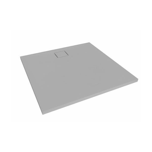 SAT Vision Duschwanne Quadratisch Gussmarmor 90 x 90 cm, Grau