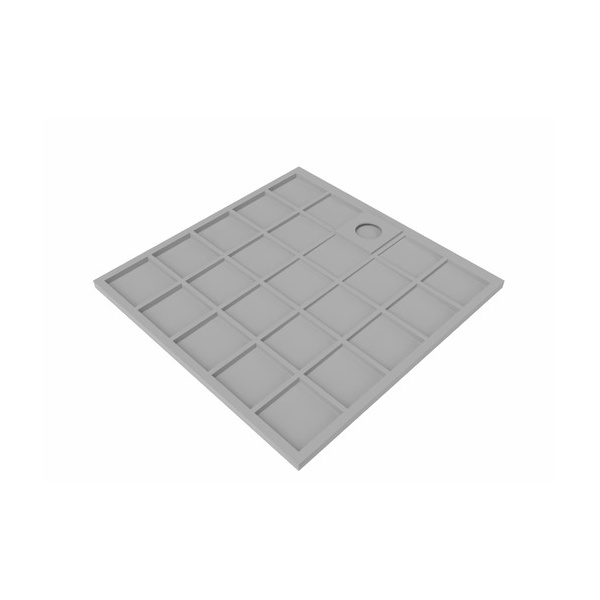 SAT Vision Duschwanne Quadratisch Gussmarmor 90 x 90 cm, Grau