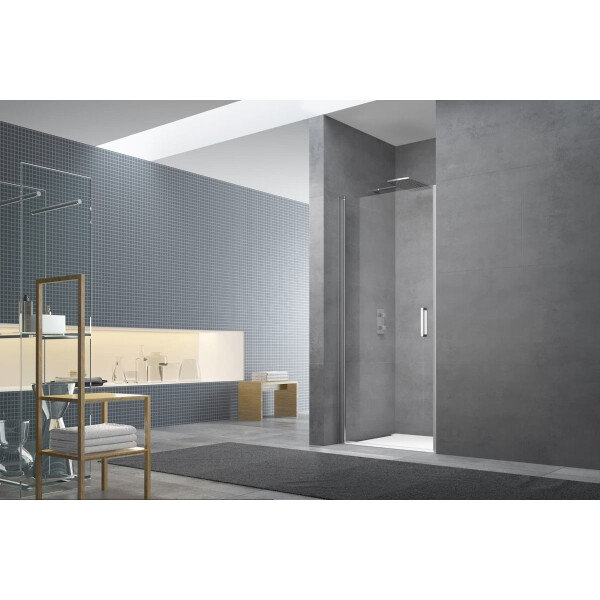 Swiss Aqua Technologies Fusion Nischentür Duschtür Walk-In 90 cm, Chrom