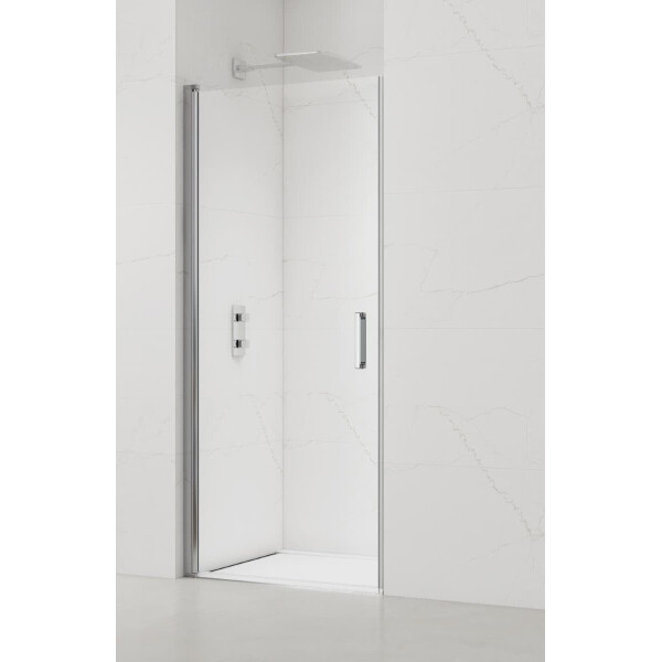 Swiss Aqua Technologies Fusion Nischentür Duschtür Walk-In 90 cm, Chrom