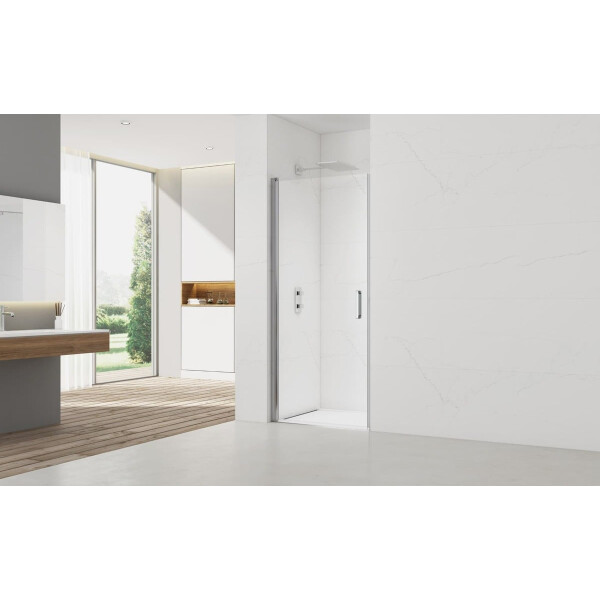 Swiss Aqua Technologies Fusion Nischentür Duschtür Walk-In 90 cm, Chrom