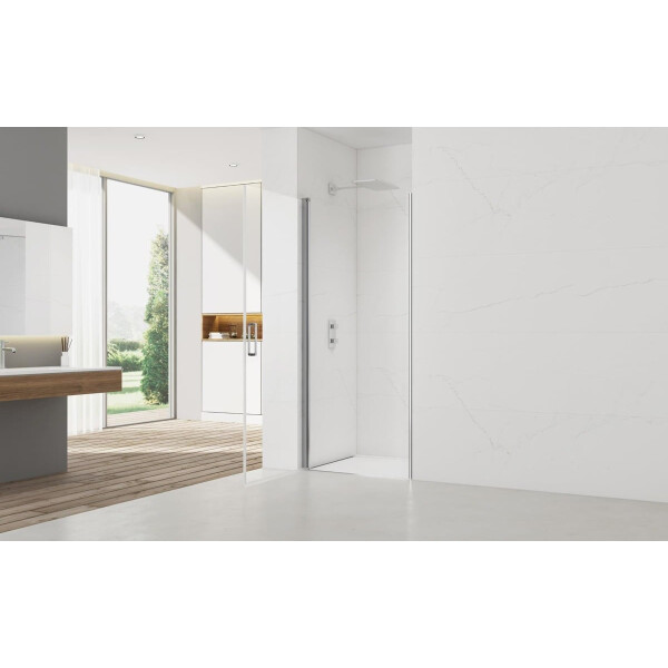 Swiss Aqua Technologies Fusion Nischentür Duschtür Walk-In 90 cm, Chrom