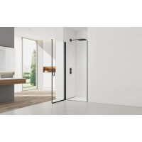 Swiss Aqua Technologies Fusion Nischentür Duschtür Walk-In 90 cm, Schwarz