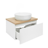 SAT B-WAY Badezimmerschrank 59x30x45 cm Eiche-Optik / Wei&sz