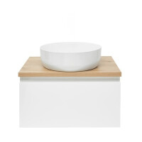 SAT B-WAY Badezimmerschrank 59x30x45 cm Eiche-Optik / Wei&sz