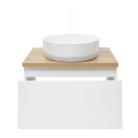 SAT B-WAY Badezimmerschrank 59x30x45 cm Eiche-Optik / Wei&sz