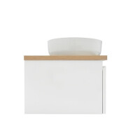 SAT B-WAY Badezimmerschrank 59x30x45 cm Eiche-Optik / Wei&sz