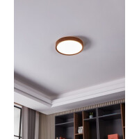 EGLO Musurita LED-Deckenleuchte warmweiß energiesparend ø34 cm, Naturholzoptik