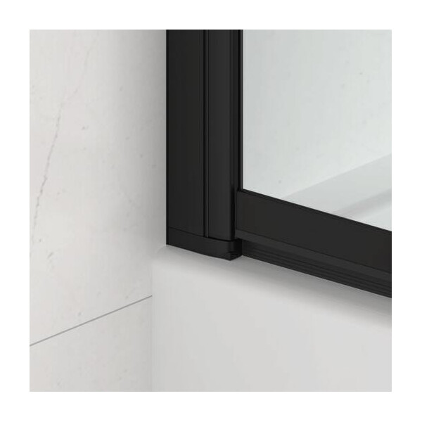 SAT Badewannenabtrennung 2-teilig Schiebesystem 140 x 120 cm Sicherheitsglas Easy Clean