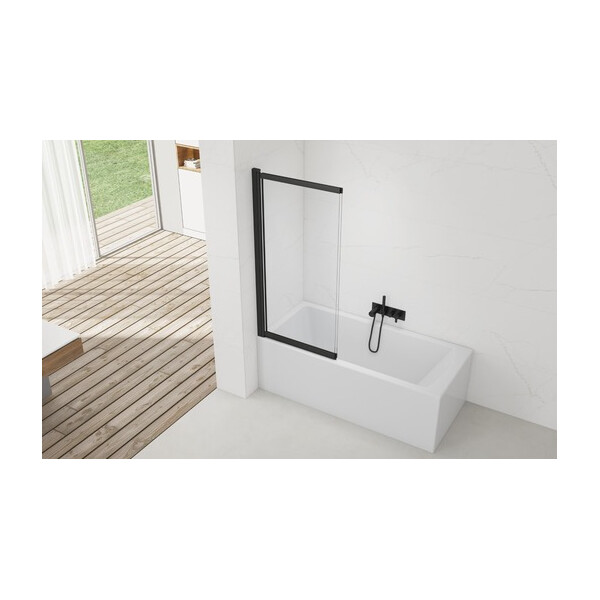 SAT Badewannenabtrennung 2-teilig Schiebesystem 140 x 120 cm Sicherheitsglas Easy Clean