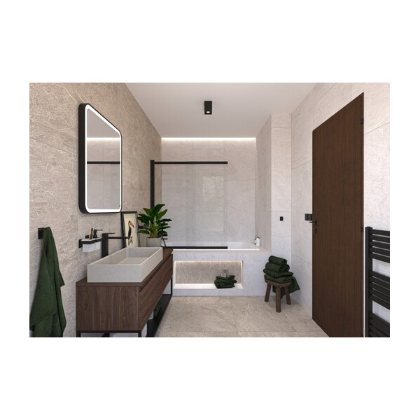 SAT Badewannenabtrennung 2-teilig Schiebesystem 140 x 120 cm Sicherheitsglas Easy Clean