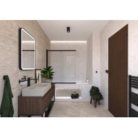 SAT Badewannenabtrennung 2-teilig Schiebesystem 140 x 120 cm Sicherheitsglas Easy Clean